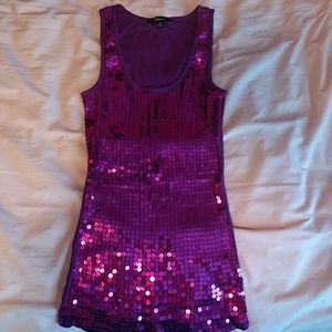 4/$25!!! Express purple sequin tank top